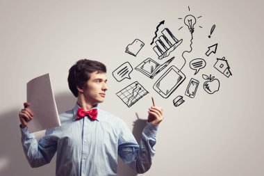 genç işadamı ve kolaj