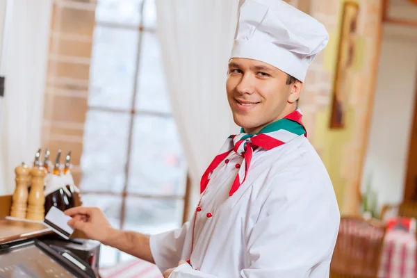 Chef en la cafetería —  Fotos de Stock