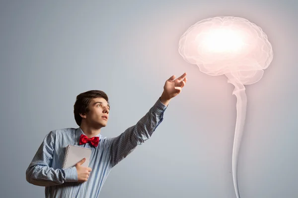 Young man in red bow tie — Stock Photo, Image