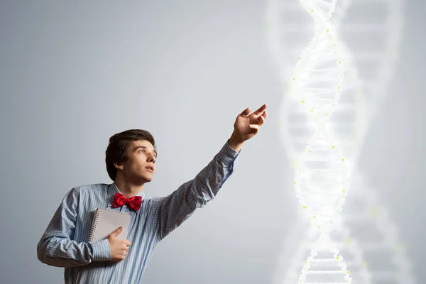 Young man in red bow tie — Stock Photo, Image