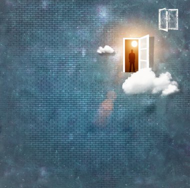 adam siluet kapı aralığında