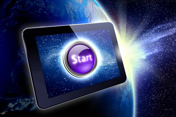 Great tablet with a Start button — Stock Photo, Image