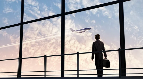 Businessman at airport — Stock Photo, Image