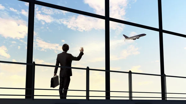 Empresário no aeroporto — Fotografia de Stock