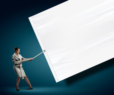 iş kadını çekerek boş başlık sayfası