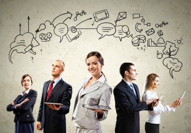 iş adamları takım poz