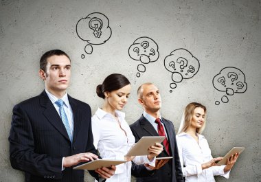 iş adamları takım poz