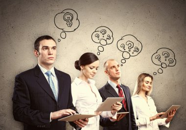 iş adamları takım poz