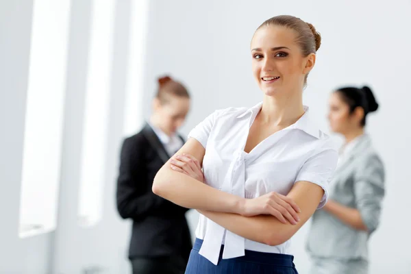 Three young business laughing — Stock Photo, Image