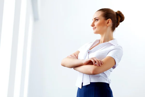 Attractive businesswoman in business suit — Stock Photo, Image