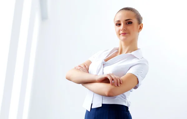 Attractive businesswoman in business suit — Stock Photo, Image