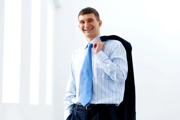 Business man in suit smiling — Stock Photo, Image