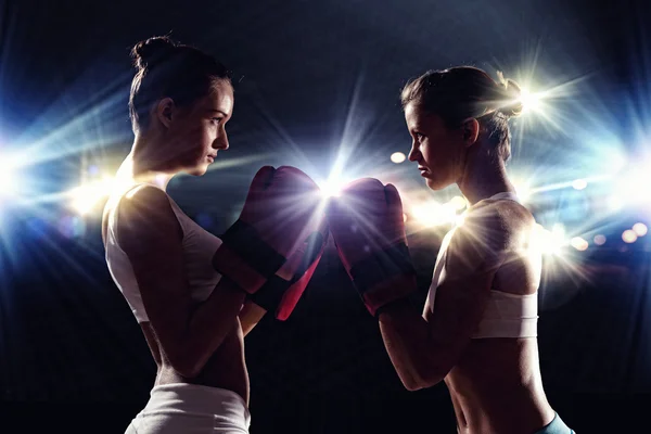 Dvě ženy boxer — Stock fotografie