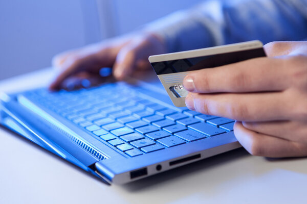 Click! Hands of a man on keyboard