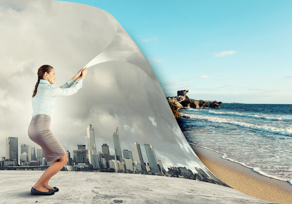 Woman changing reality