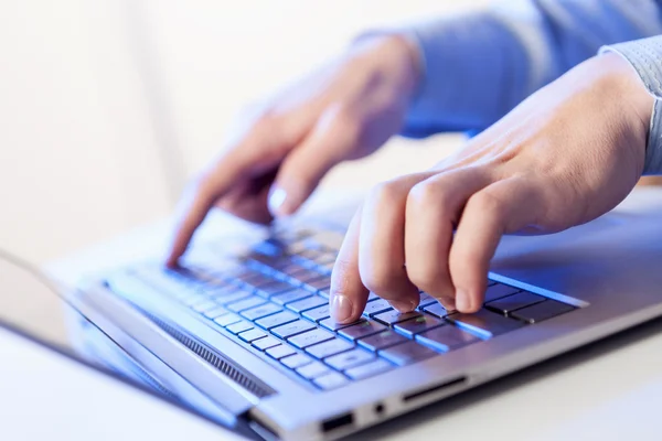 Click! Hands of a man on keyboard Stock Photo