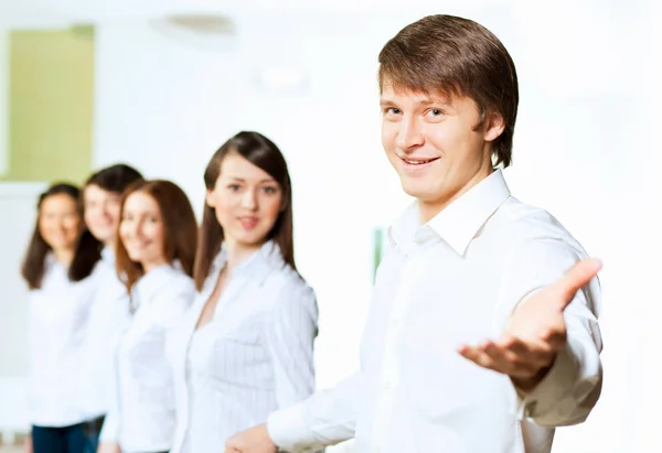 Five students smiling — Stock Photo, Image