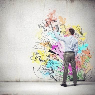 Arkadan görünüş iş adamı