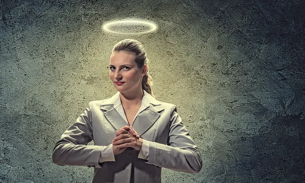 Saint businesswoman — Stock Photo, Image