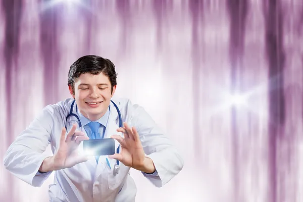 Doctor with photo camera — Stock Photo, Image