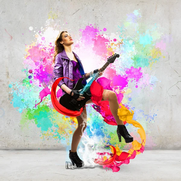 Rock passionate girl — Stockfoto