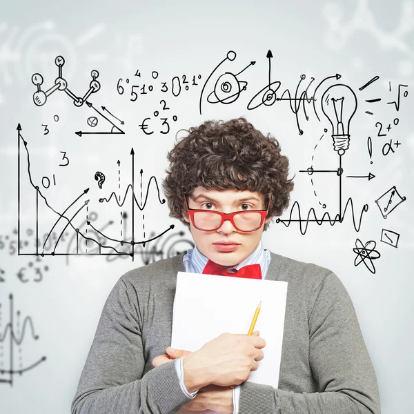 Young man with papers — Stock Photo, Image