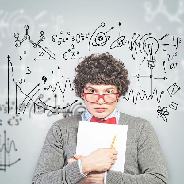 Young man with papers — Stock Photo, Image