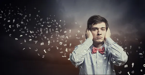 Handsome deaf businessman — Stock Photo, Image