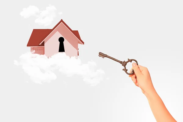 House with key hole — Stock Photo, Image