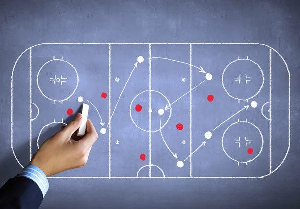 Hockey strategy plan — Stock Photo, Image