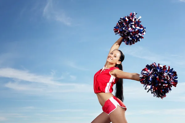 Unga kvinnliga cheerleader — Stockfoto