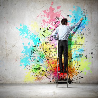 Arkadan görünüş iş adamı