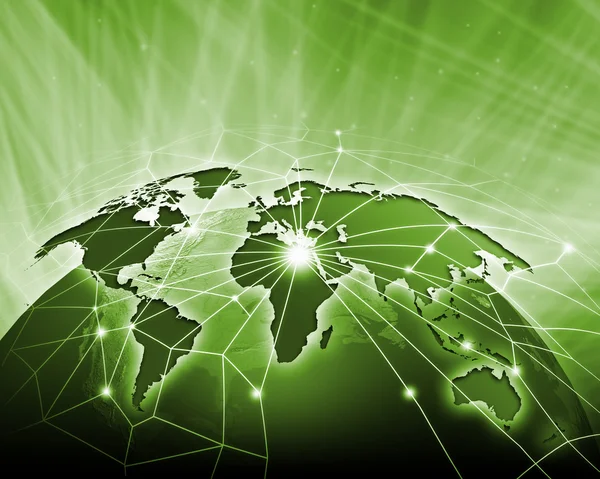 Green image of globe — ストック写真