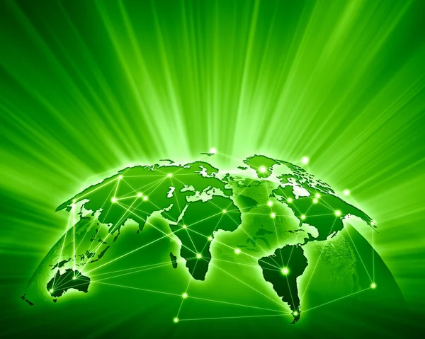 Green image of globe — Stock fotografie