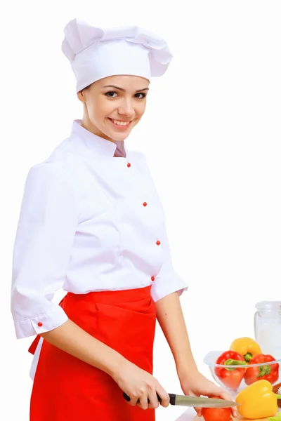 Young cook preparing food — Stock Photo, Image