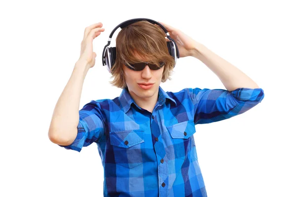 Happy smiling young man dancing — Stock Photo, Image