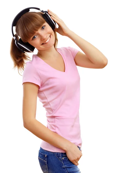 Happy smiling girl dancing — Stock Photo, Image