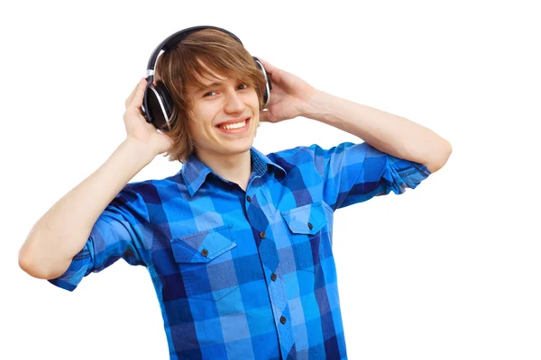 Happy smiling young man dancing Stock Picture