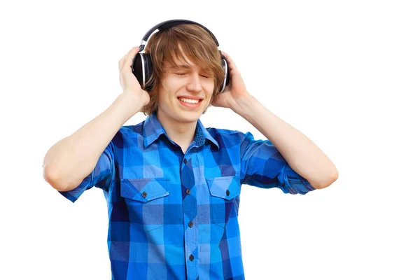 Happy smiling young man dancing Stock Photo
