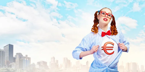 Young super hero woman — Stock Photo, Image