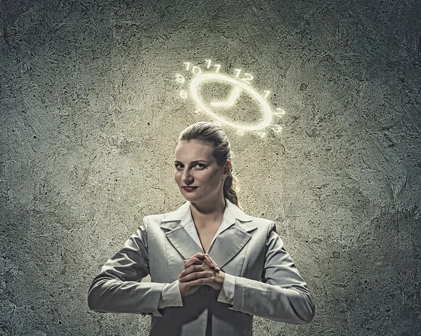 Saint businesswoman — Stock Photo, Image