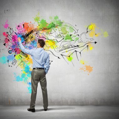 Arkadan görünüş iş adamı