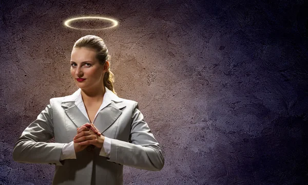 Saint businesswoman — Stock Photo, Image