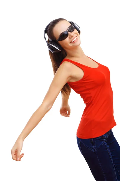 Happy smiling girl dancing — Stock Photo, Image