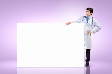 erkek doktor banner ile
