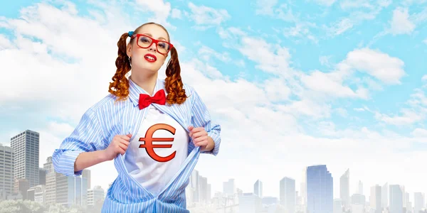 Young super hero woman — Stock Photo, Image