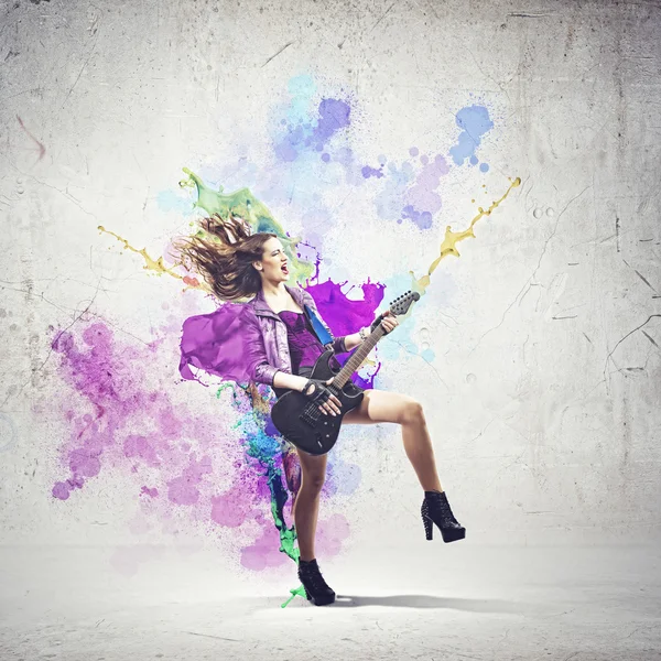 Rock passionate girl — Stock Photo, Image