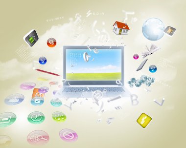 arka plan görüntüsü ile laptop