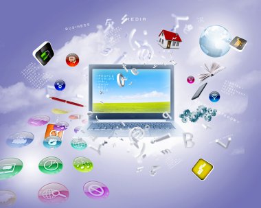 arka plan görüntüsü ile laptop