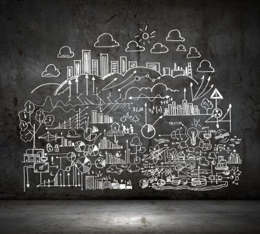 iş kroki üzerinde siyah duvar